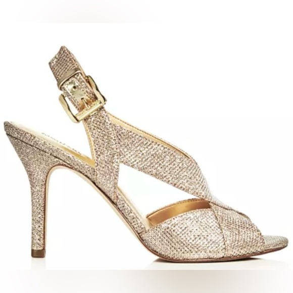Michael Kors Dazzling Sexy Glitter Crisscross Slingback Sandals Heels Sz 10 - Picture 3 of 9